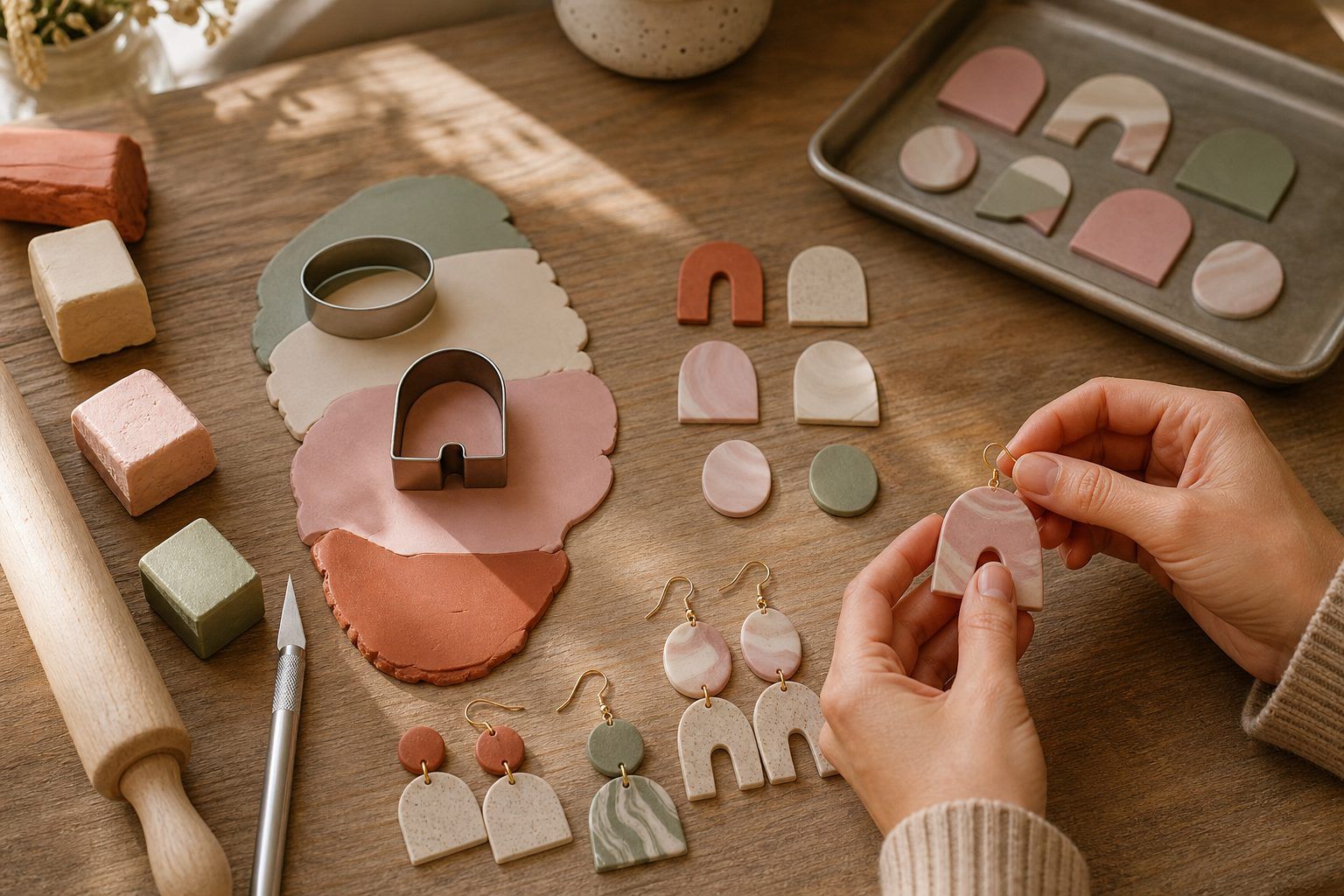 Comment fabriquer des boucles d’oreilles en pâte polymère, étape par étape
