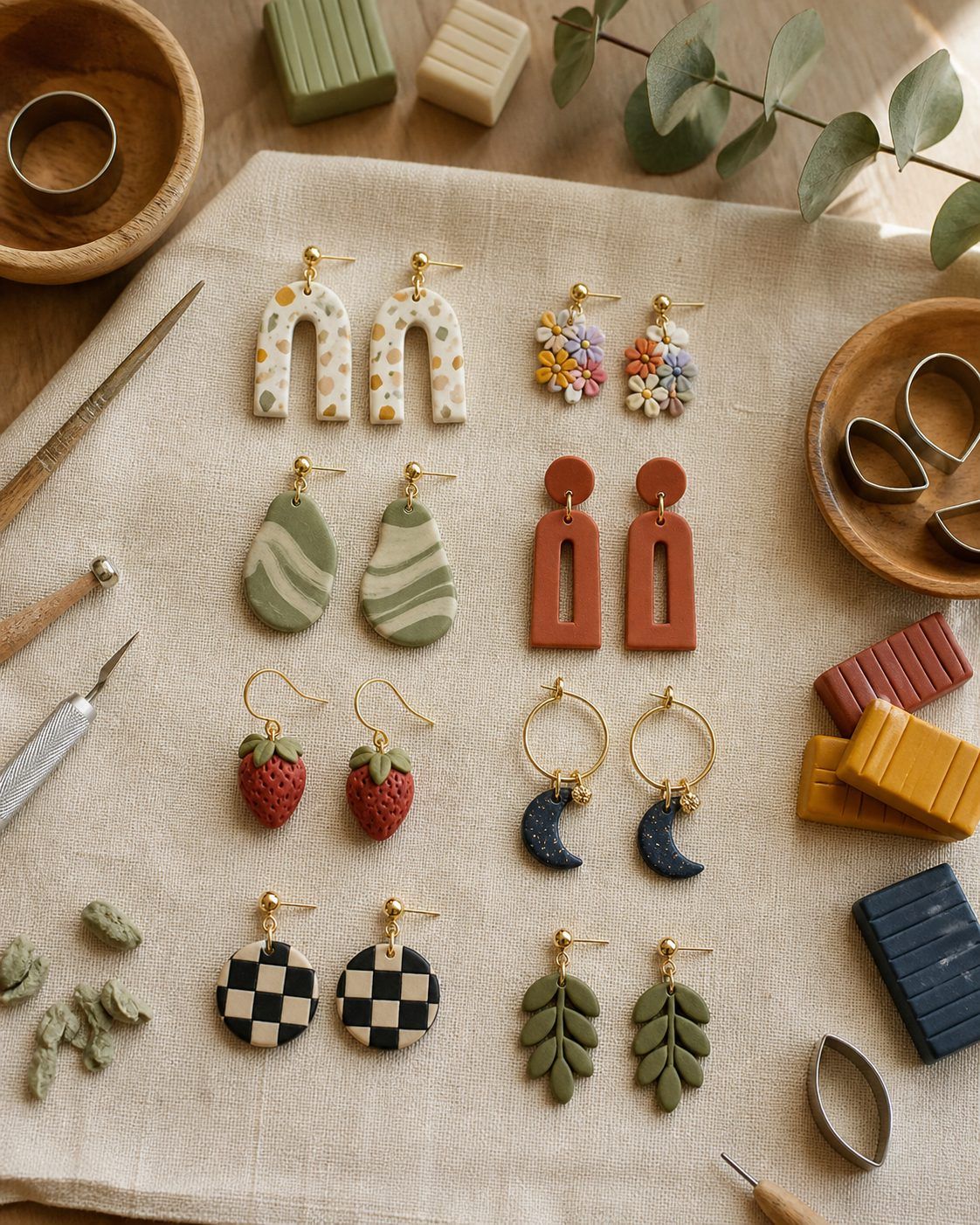 8 idées de boucles d’oreilles en pâte Fimo à décliner