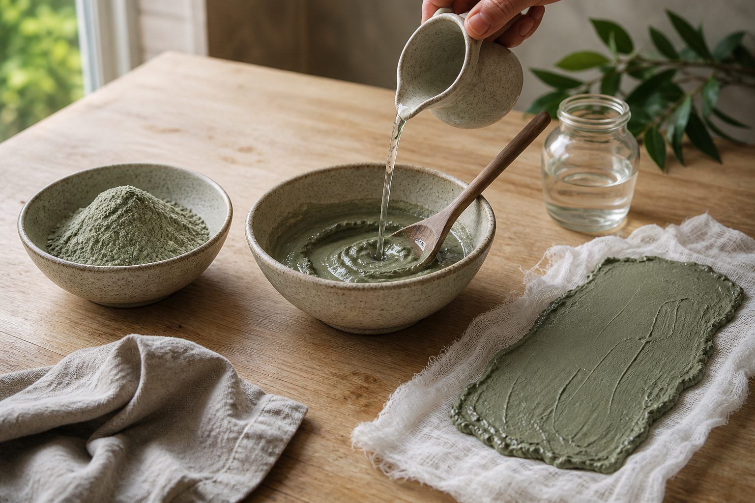 Comment préparer un cataplasme d'argile verte, étape par étape