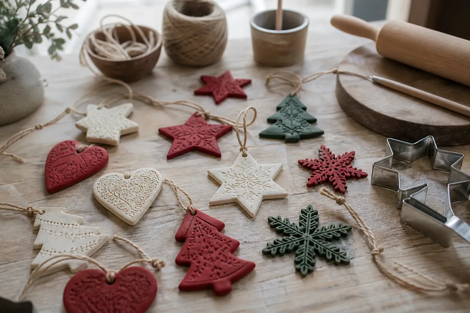 Les décorations de Noël en pâte Fimo prennent forme à la maison