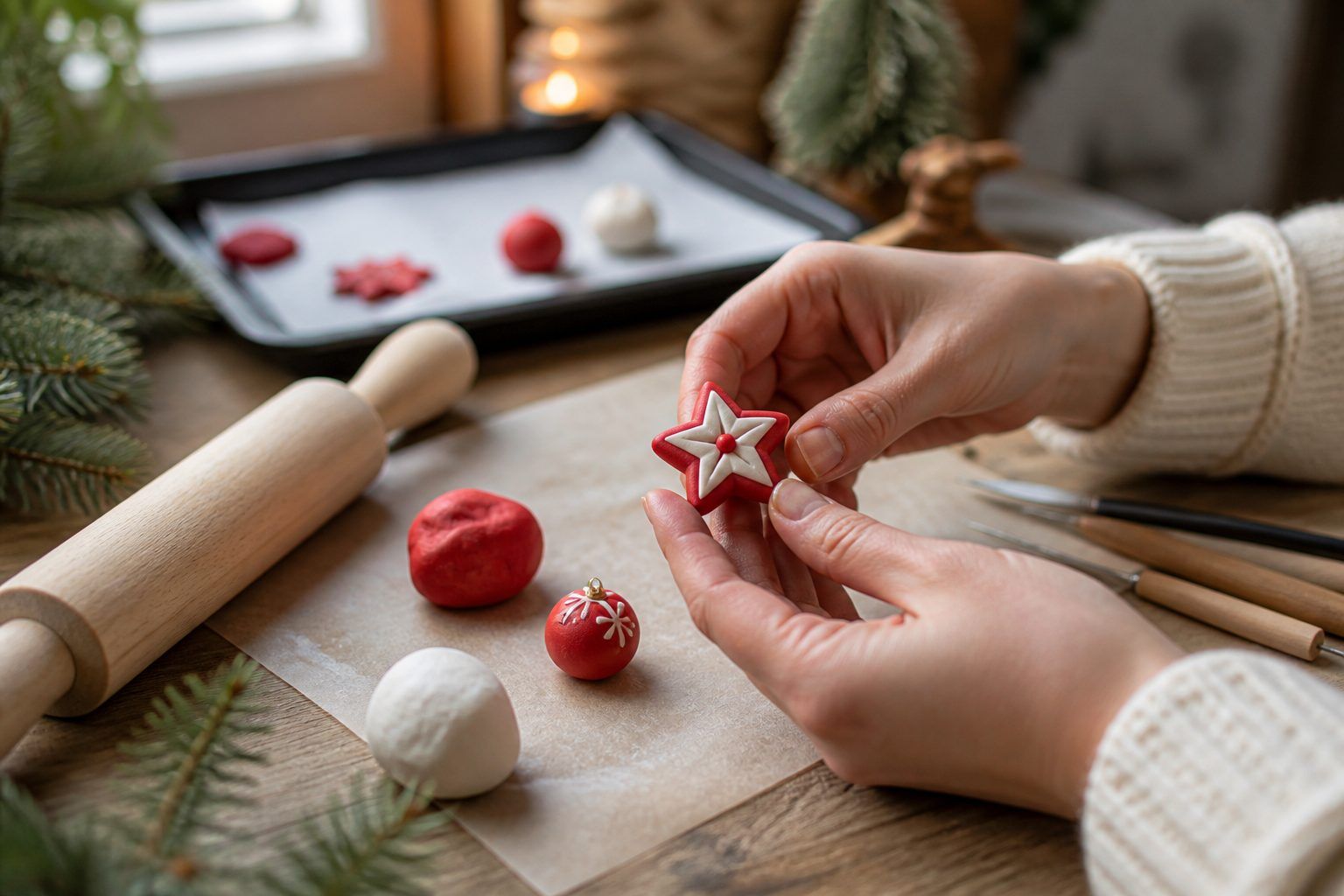 Comment réaliser une suspension de Noël en pâte Fimo sans la fissurer ?