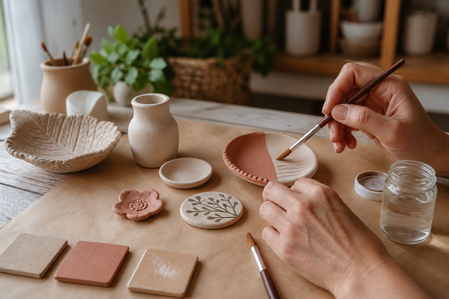 Séchage, peinture et vernis : réussir les finitions de l’argile sans cuisson